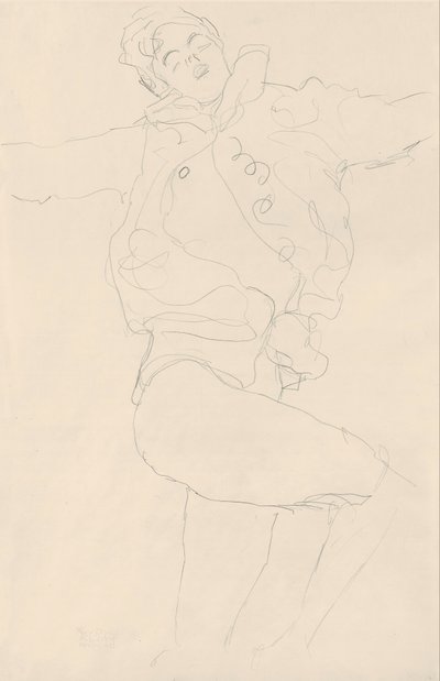 Tanzende Frau mit Umhang von Gustav Klimt
